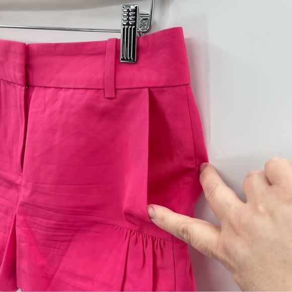J. Crew Flare Pink Silk Blend Lightweight Ruffle Shorts Size 2 - Picture 6 of 9
